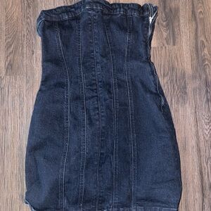 Zara Denim Strapless Bodycon Dress